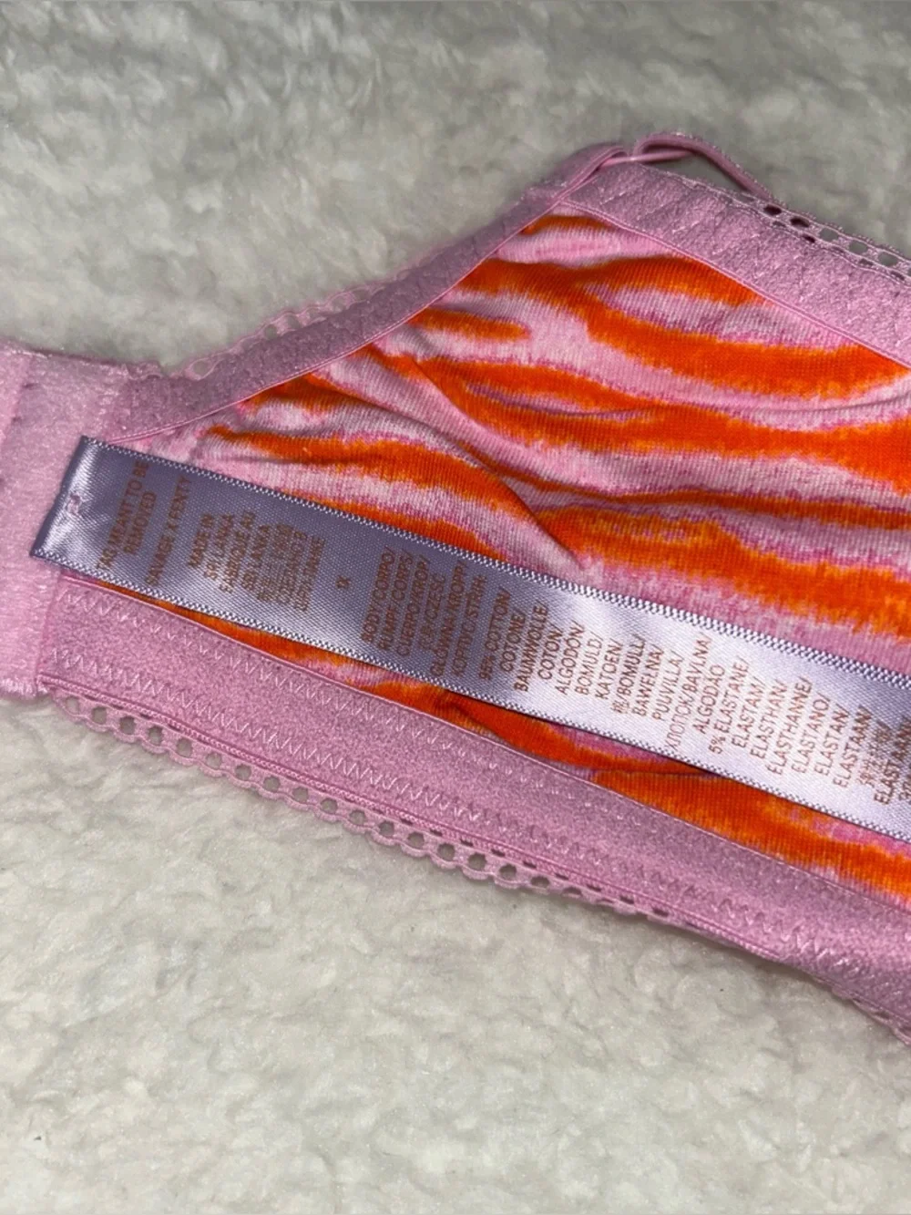 Savage X Fenty Wildly Pink Tangerine Orange Tiger Print Bralette 1X NWT